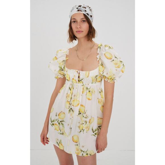 For Love & Lemons Serafina Floral Mini Dress Size Medium NWT Flirty Feminine - Picture 1 of 15